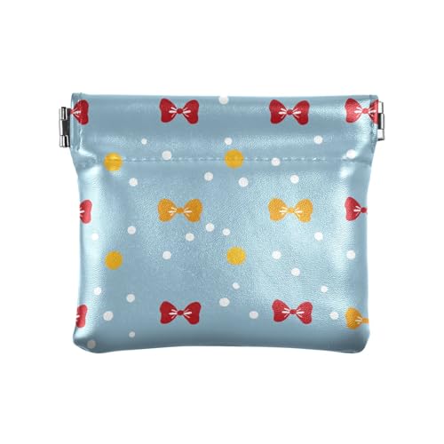 Polka Dot and Bow2 Damen Kleine Leder Münzbörse Geldbörse Niedliche Kosmetiktaschen für Frauen Mädchen Polka Dot and Bow2 Damen Kleine Leder Münzbörse Geldbörse Niedliche Kosmetiktaschen für Frauen Mädchen von sanluoli