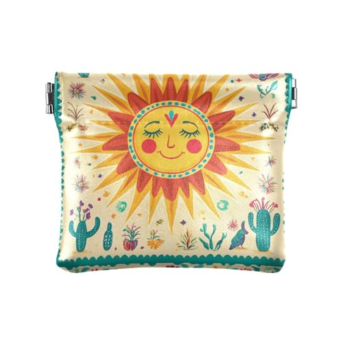 Portemonnaie für Damen, Retro-Stil, Leder, wasserdicht, Make-up-Tasche für Damen und Mädchen von sanluoli