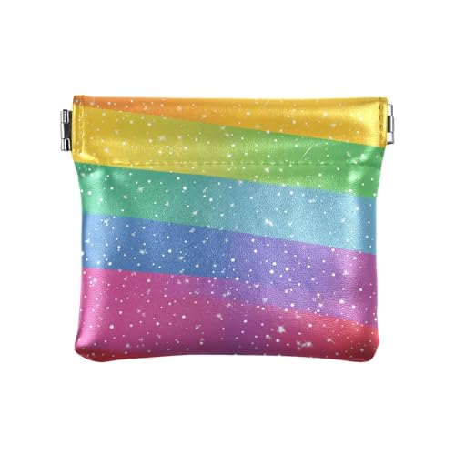 Pride Month Geldbörse für Damen, Leder, bunt, gestreift, wasserdicht, Kleingeldbörse mit Verschluss, für Damen, Jungen, Mädchen Pride Month Geldbörse für Damen, Leder, bunt, gestreift, wasserdicht, Kleingeldbörse mit Verschluss, für Damen, Jungen, Mädchen von sanluoli