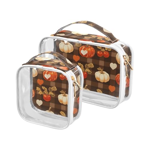 Pumpkin Autumn Plaids Herren-Kulturbeutel, TSA-genehmigt, tragbar, Make-up-Pinseltasche, Reisezubehör Pumpkin Autumn Plaids Herren-Kulturbeutel, TSA-genehmigt, tragbar, Make-up-Pinseltasche, Reisezubehör von sanluoli