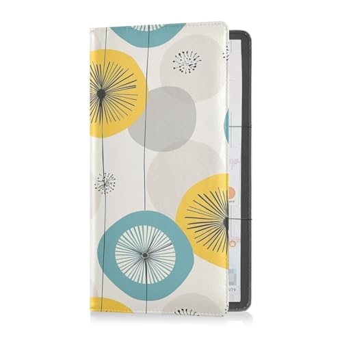 Pusteblume geometrische Abstraktion, PU-Leder, Auto-Registrierung, Versicherung und Ausweishalter, perfekte Auto-Essentials Brieftasche für Ausweis, Führerschein, Schlüsselkontaktinformationskarten von sanluoli