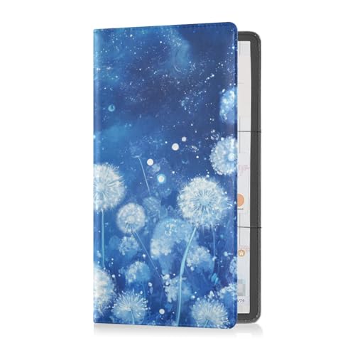 Pusteblumen-Ausweishalter, PU-Leder, für Kfz-Zulassung, Versicherung, Handschuhfach, Organizer für Dokumente, Karten, Führerschein, Weiß von sanluoli