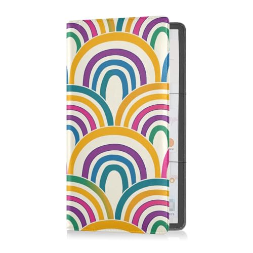 Rainbow Premium Leder Auto Zulassung und Versicherungshalter Fahrzeug Handschuhfach Organizer für Ausweis, Führerschein, Schlüsselkontaktinformationskarten von sanluoli