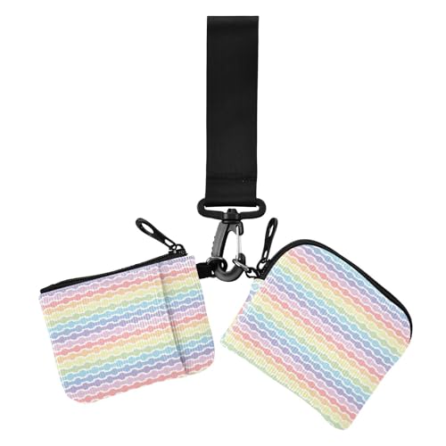 Rainbow Strips Damen Münzgeldbörsen Kartenetuis Niedlich Mode Kartenhalter mit Schlüsselanhänger für Frauen 2 Stück Rainbow Strips Damen Münzgeldbörsen Kartenetuis Niedlich Mode Kartenhalter mit Schlüsselanhänger für Frauen 2 Stück von sanluoli