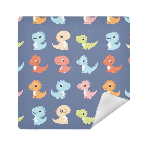 Reise-Kosmetiktasche, Kamera-Objektivtuch, magisch, selbstklebend, tragbar, Make-up-Organizer, 35 x 35 cm, Kosmetik-Organizer für Reisen, Süße Dinosaurier im Cartoon-Design., 21.7x21.7in von sanluoli