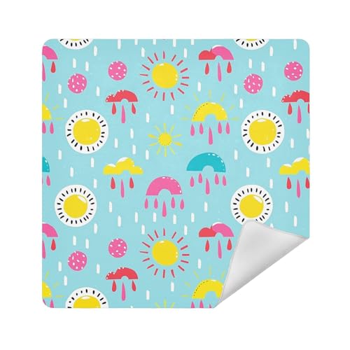 Reise-Kosmetiktasche, Kamera-Objektivtuch, magischer Aufkleber, Reisetasche, Organizer, 34 x 35 cm, Verpackung für Toilettenartikel, Sun Rainball Cloud, 21.7x21.7in Reise-Kosmetiktasche, Kamera-Objektivtuch, magischer Aufkleber, Reisetasche, Organizer, 34 x 35 cm, Verpackung für Toilettenartikel, Sun Rainball Cloud, 21.7x21.7in von sanluoli