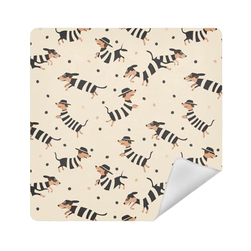 Reisebeutel, magischer Make-up-Organizer, 35 x 35 cm, Verpackung für Toilettenartikel, Niedlicher Cartoon-Dackel, 17.7x17.7in von sanluoli