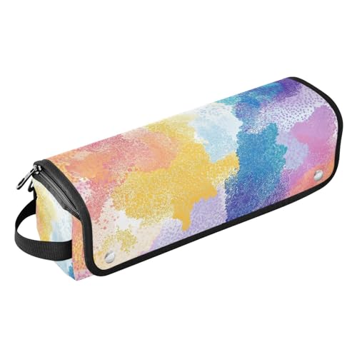 Reisetasche für Haar-Werkzeug, mit hitzebeständiger Matte, Tragetasche, flacher Lockenstab, wasserdichter Organizer für Glätteisen, Lockenstäbe, bunte Wolken von sanluoli