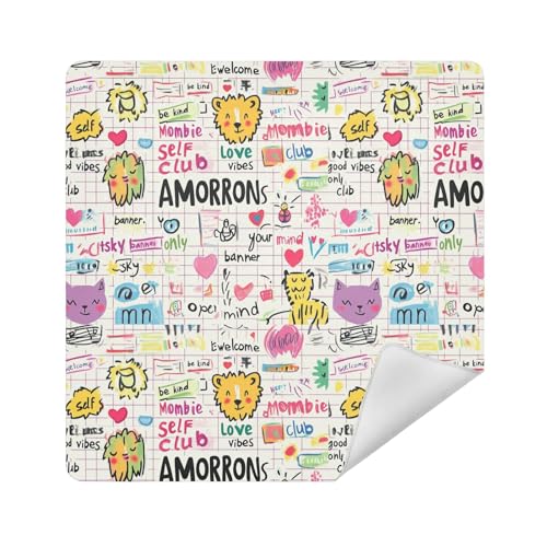 Reisetaschen, schützende Kosmetiktasche, Organizer, 35 x 35 cm, Kosmetik-Organizer für Reisen, Kritzelei-Tiere, 17.7x17.7in von sanluoli