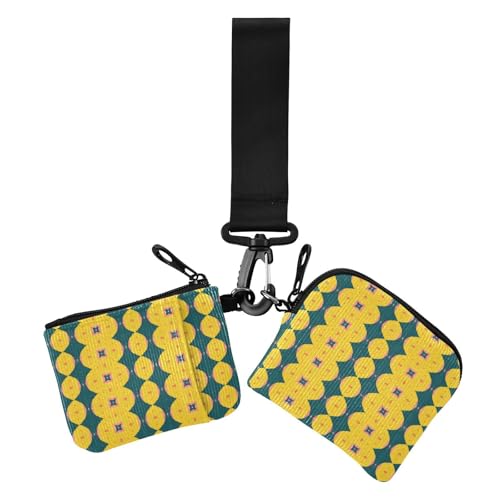 Retro abstrakte gelbe Damen-Kartenetuis Kleingeldhalter schlank abnehmbar Frauen Kreditkartenetui Münzbörse mit Schlüsselanhänger für Frauen 2 Stück Retro abstrakte gelbe Damen-Kartenetuis Kleingeldhalter schlank abnehmbar Frauen Kreditkartenetui Münzbörse mit Schlüsselanhänger für Frauen 2 Stück von sanluoli