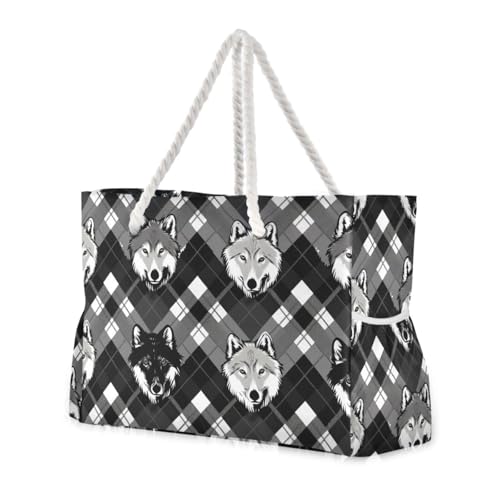 Robuste Schultertasche mit Seitentaschen, Strandtasche, sanddicht, Outdoor, für Strand, Schule, Arbeit, Grau / Schwarz Robuste Schultertasche mit Seitentaschen, Strandtasche, sanddicht, Outdoor, für Strand, Schule, Arbeit, Grau / Schwarz von sanluoli