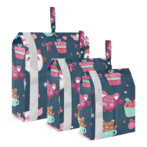 Safari Eulen Forsttiere Kuchen Cartoon 3 Stück Reise Verpackung Aufbewahrungstasche Faltbare Taschen für Schranktaschen für Koffer Bettwäsche Aufbewahrung Safari Eulen Forsttiere Kuchen Cartoon 3 Stück Reise Verpackung Aufbewahrungstasche Faltbare Taschen für Schranktaschen für Koffer Bettwäsche Aufbewahrung von sanluoli