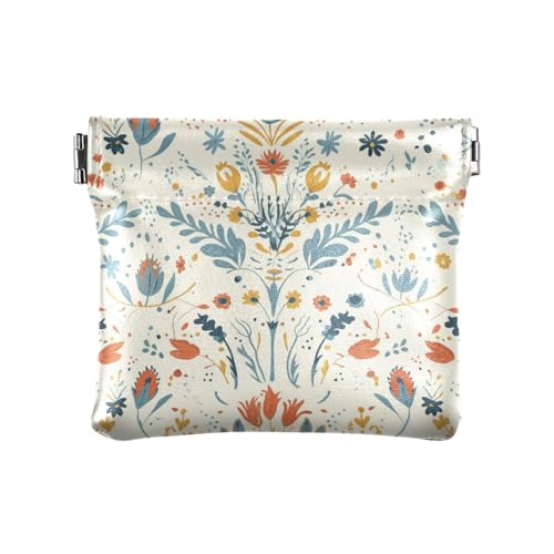 Safari Geldbörse für Damen, Bohemian-Stil, Simle-Blumen, klein, Leder, niedlicher Schmuck für Frauen und Mädchen von sanluoli