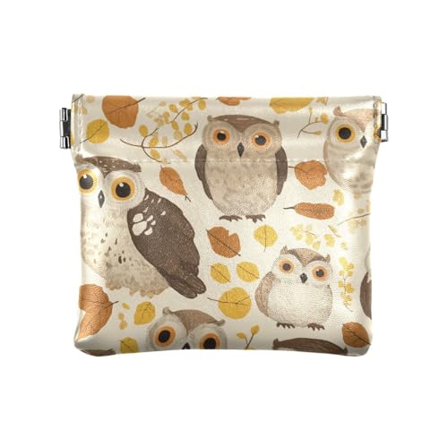 Safari Personalisierte Eulen Herbst Damen Kleine Leder Kleingeldbörse Niedliche Organisationstaschen für Frauen von sanluoli