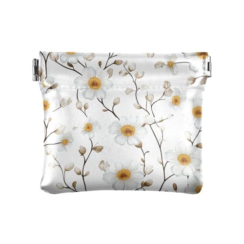 Schlichte Damen-Geldbörse aus Leder, mit Blumenmuster, wasserdicht, Mini-Make-up-Tasche für Männer und Frauen auf Reisen von sanluoli