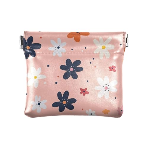 Schöne Blumen Damen Kleine Leder Münzgeldbörse Portemonnaie Ausgefallene Kleingeldhalter Karten-Organizer für Frauen Mädchen von sanluoli