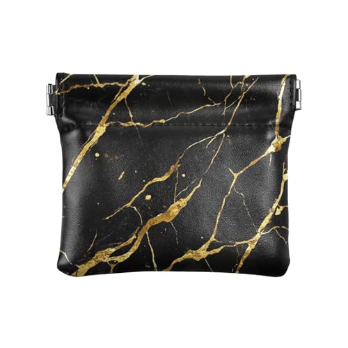 Schwarz Gold Marmor Damen Leder Münzgeldbörse Geldbörse Niedlich Bargeld Münze Geldbörse für Frauen von sanluoli