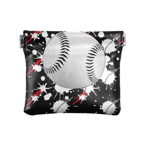 Schwarze Baseball-Feuersport-Geldbörse aus PU-Leder, kleine Münze, niedlicher Verschluss, Kartenhalter für Damen und Mädchen Schwarze Baseball-Feuersport-Geldbörse aus PU-Leder, kleine Münze, niedlicher Verschluss, Kartenhalter für Damen und Mädchen von sanluoli