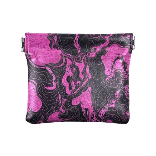 Schwarze Pfirsich-Unregelmäßige Textur Frauen PU Leder Münzbörse Wasserdicht Mini Geldbörse Geldbörse für Mädchen Damen Handtasche von sanluoli