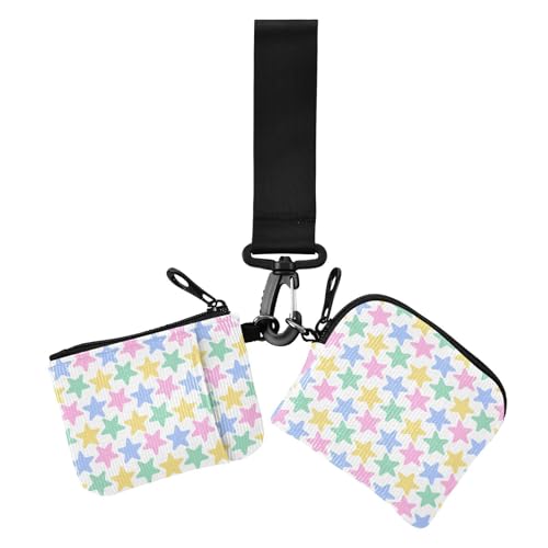 Simple Cute Lovely Stars Cartoon Damen Kartenetuis Kleingeldhalter Kleine Tragbare Reißverschluss Geldbörse Geldbörse mit Armband für Frauen 2 Packungen Simple Cute Lovely Stars Cartoon Damen Kartenetuis Kleingeldhalter Kleine Tragbare Reißverschluss Geldbörse Geldbörse mit Armband für Frauen 2 Packungen von sanluoli