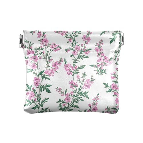 Simple Fresh Spring Little Flowers Damen Kleingeldbörse aus Leder, ausgefallene Organisationstaschen für Mädchen, Frauen von sanluoli