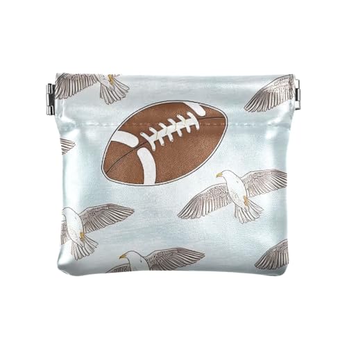Simple Rubgy Birds Geldbörse für Damen, Leder, Münzgeldbörse, einzigartige Make-up-Tasche für Frauen und Mädchen von sanluoli