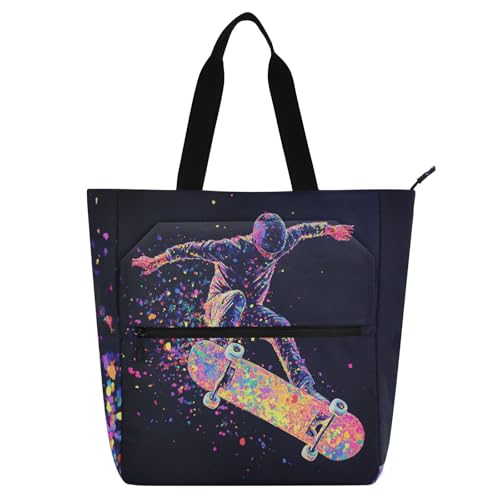 Skateboard-Tasche für Kinder und Erwachsene, Gothic, stabile Kinder-Aktivitätstasche, Kunst-Tragetasche mit Reißverschluss, für Schule und Spielzeit, Regenbogen-Schulbedarf Skateboard-Tasche für Kinder und Erwachsene, Gothic, stabile Kinder-Aktivitätstasche, Kunst-Tragetasche mit Reißverschluss, für Schule und Spielzeit, Regenbogen-Schulbedarf von sanluoli