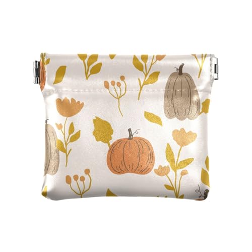 Süße Kürbisse Retro Herbst Damen Kleine Leder Münzbörse Niedlich Mini Make-up Tasche für Frauen Jungen Mädchen, Niedliche Kürbisse, Retro, Herbst, 1 size, modisch von sanluoli