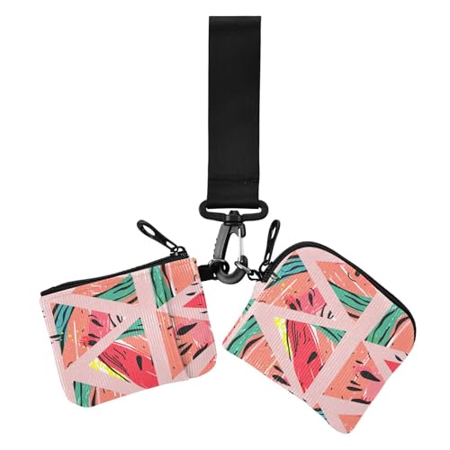 Summer Geometric Peach Damen Geldbörsen Kartenetuis Slim Portable Kreditkartenetui mit Reißverschlusstasche für Frauen 2 Packungen Summer Geometric Peach Damen Geldbörsen Kartenetuis Slim Portable Kreditkartenetui mit Reißverschlusstasche für Frauen 2 Packungen von sanluoli