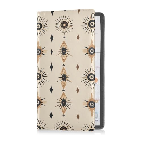 Sun Moon Boho PU-Leder Registrierungs- und Versicherungskartenhalter Essential Car Wallet Case für Ausweis, Führerschein, Schlüsselkontaktinformationskarten von sanluoli