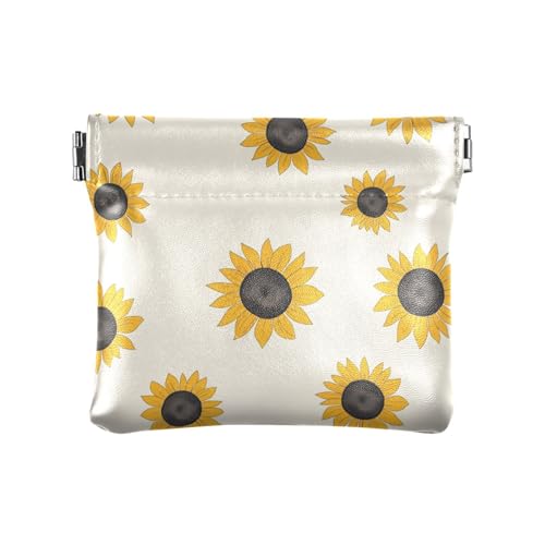 Sunflower Simple Minimalist Women Leather Cash Wallet Waterproof Mini Cosmetic Case for Women Boys Girls von sanluoli