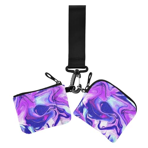 Swirl Kartenetuis für Damen, Kleingeldhalter, klein, abnehmbar, mit Reißverschluss, Münzfach, für Damen, 2 Packungen Swirl Kartenetuis für Damen, Kleingeldhalter, klein, abnehmbar, mit Reißverschluss, Münzfach, für Damen, 2 Packungen von sanluoli
