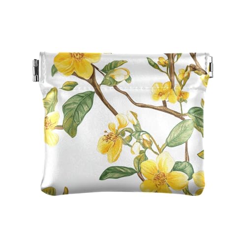 Thailand Golden Shower Tree Beauty Flowers PU Leather Change Purse Fancy Cosmetic Bags for Purse for Women von sanluoli