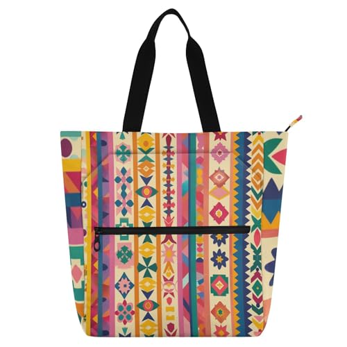 Traditionelle geometrische Formen, Kinder-Tragetasche, Klaviertasche, Büchertasche für Jungen, Mädchen, Frauen, Gothic, wasserdicht, für Schule, Strand, Einkaufstasche mit Reißverschluss für Schule Traditionelle geometrische Formen, Kinder-Tragetasche, Klaviertasche, Büchertasche für Jungen, Mädchen, Frauen, Gothic, wasserdicht, für Schule, Strand, Einkaufstasche mit Reißverschluss für Schule von sanluoli