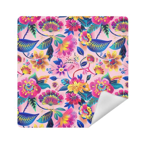 Tragbarer Make-up-Organizer aus Stoff für Reisen, 35 x 35 cm, Pfirsichblüten-Design, 13.8x13.8in von sanluoli