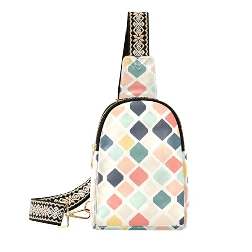 Trendige, bunte beige karierte Körpertasche für Damen zum Wandern Trendige, bunte beige karierte Körpertasche für Damen zum Wandern von sanluoli