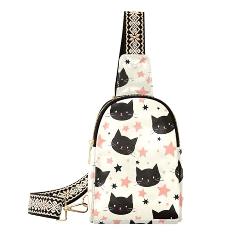 Trendige, niedliche Cartoon-Gürteltasche mit schwarzer Katze, robuste Bauchtasche für Damen für Reisen Trendige, niedliche Cartoon-Gürteltasche mit schwarzer Katze, robuste Bauchtasche für Damen für Reisen von sanluoli