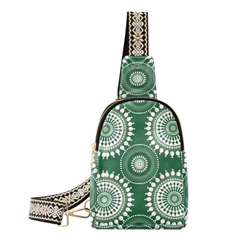 Trendige, robuste Schultertasche für Damen, rund, Zwiebelgrün, 2 Stück von sanluoli