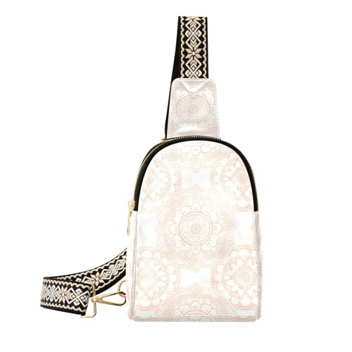 Trendige Brusttasche mit blassem pfirsichfarbenem Blumenmotiv für Herren für Reisen Trendige Brusttasche mit blassem pfirsichfarbenem Blumenmotiv für Herren für Reisen von sanluoli