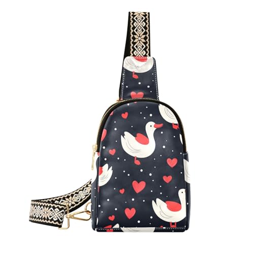 Trendige Enten-Country-Stil Valentinstag kleine Umhängetasche stabile kleine Schultertasche für Reisen von sanluoli