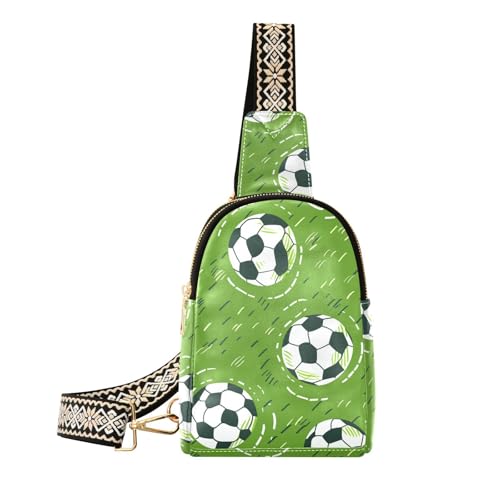 Trendige Green Field Football-Gürteltasche aus Leder, niedliche Schultertasche für Herren für Tagesrucksack von sanluoli