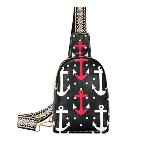 Trendige Gürteltasche für Damen, gepunktet, schwarz, weiß, rot, Ozean, Diebstahlschutz, für Reisen von sanluoli