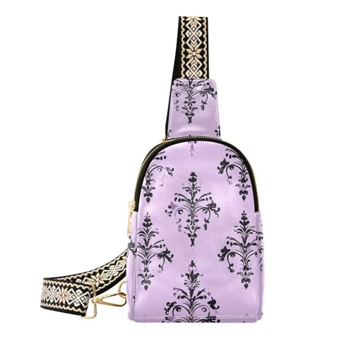Trendige Gürteltasche im Bohemian-Stil, Violett / Schwarz, elegant, Mehrzweck-Bauchtasche für Herren zum Wandern von sanluoli