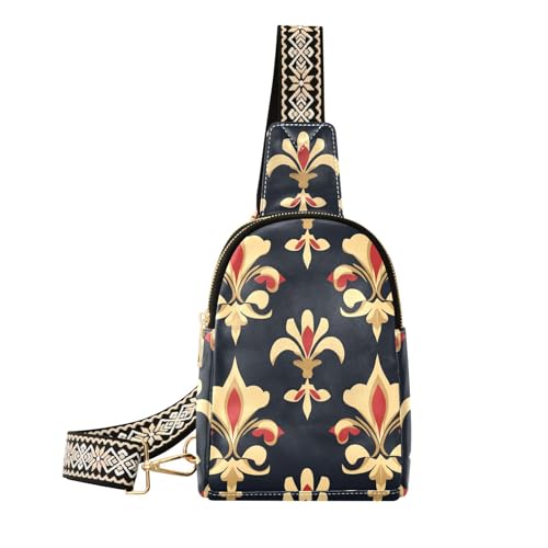 Trendige Gürteltasche im königlichen Retro-Stil mit Blumenmuster, niedliche Körpertasche für Damen als Tagesrucksack von sanluoli