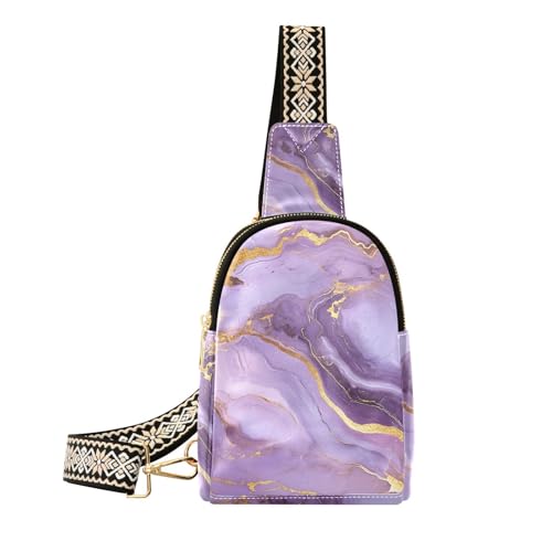 Trendige Gürteltasche mit Marmorsteinen, violett, niedliche Körpertasche für Herren als Tagesrucksack von sanluoli