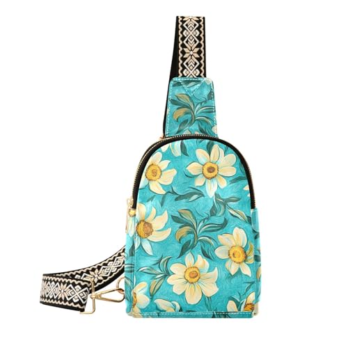 Trendige Gürteltasche mit Ölgemälde mit weißen Gänseblümchen, stabile Schultertasche für den Tagesrucksack Trendige Gürteltasche mit Ölgemälde mit weißen Gänseblümchen, stabile Schultertasche für den Tagesrucksack von sanluoli