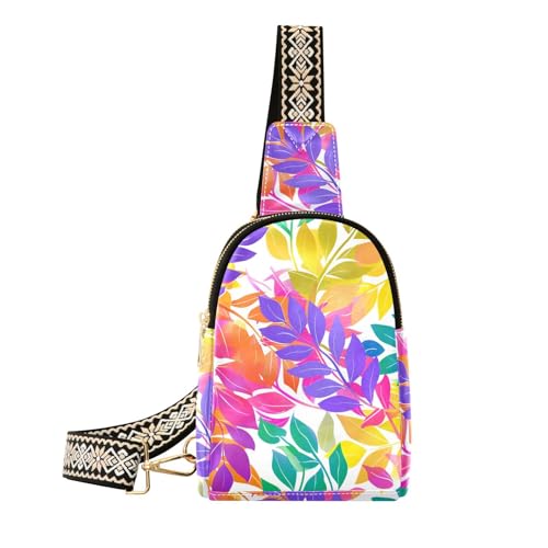 Trendige Gürteltasche mit lila Pfirsichblättern, für Damen von sanluoli