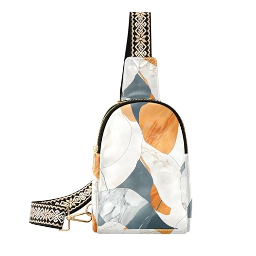 Trendige Marmorsteine, schlichte, minimalistische Damen-Gürteltasche, Ledertasche, Schultertasche zum Wandern von sanluoli