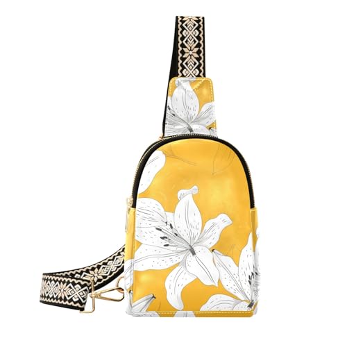Trendige Neujahrstasche mit Lilien-Blumenmuster, für Reisen, modische Tasche für Damen, Tagesrucksack von sanluoli