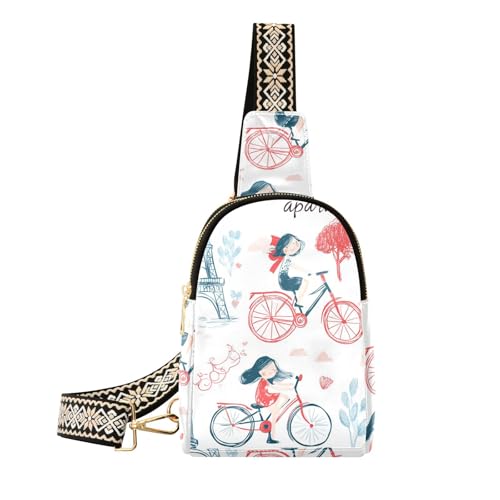 Trendige Paris Cycle Simple Doodle-Tasche für Damen, wasserdicht, Crossbody-Tasche für Tagesrucksack von sanluoli